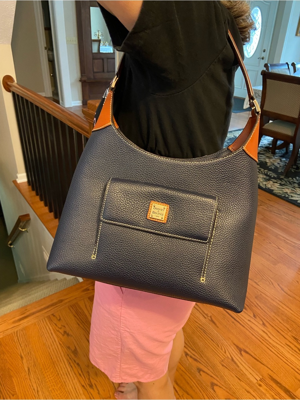 Price firm! Dooney & Bourke Midnight blue Pebble Leather Shoulder Bag